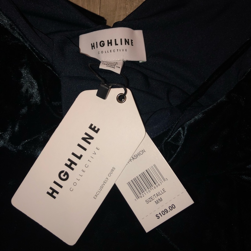 ❗️FIRM❗️lord & taylor highlife collective velvet dress forest green - Picture 4 of 5